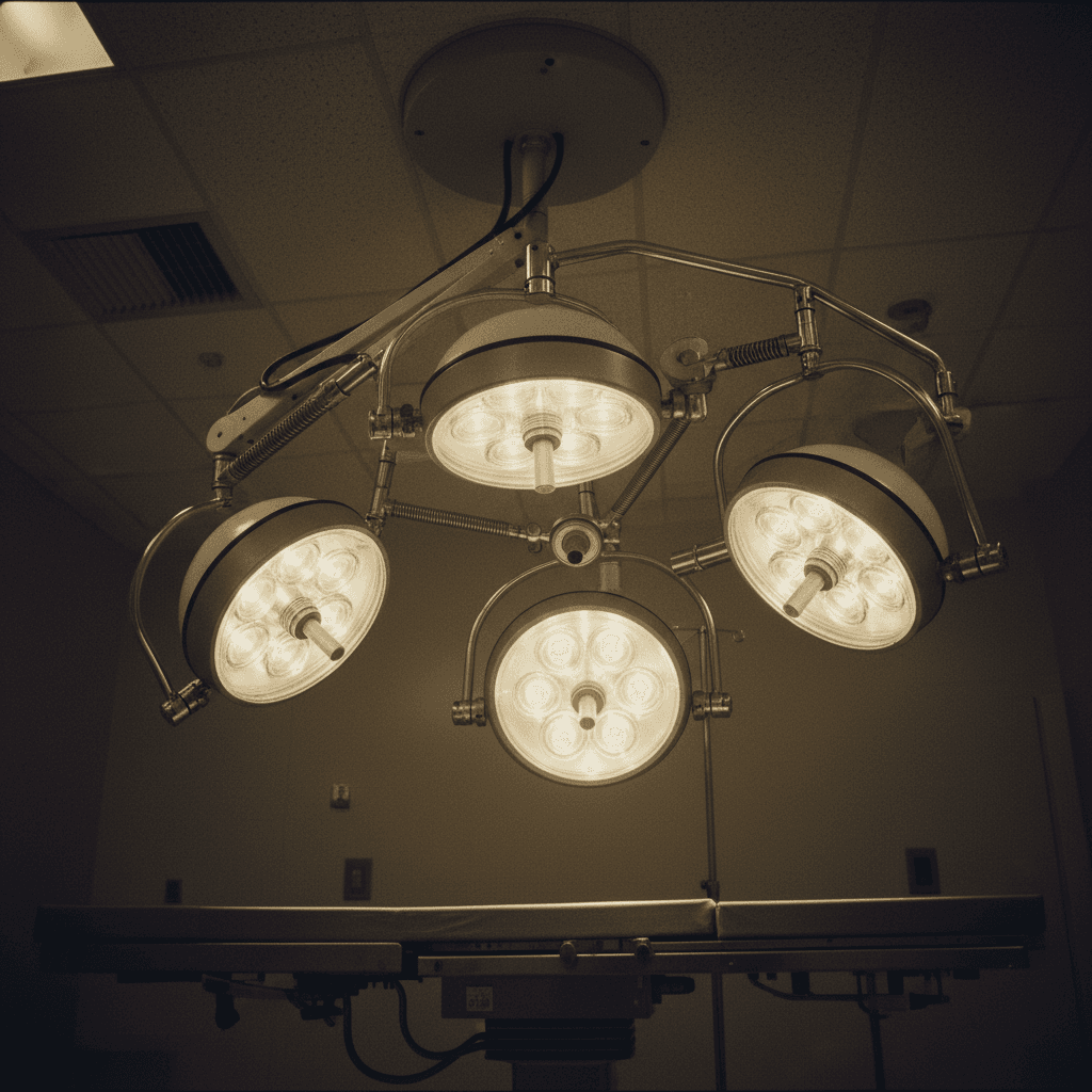 Surgical suite overhead examination light fixture